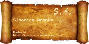 Simonics Aranka névjegykártya